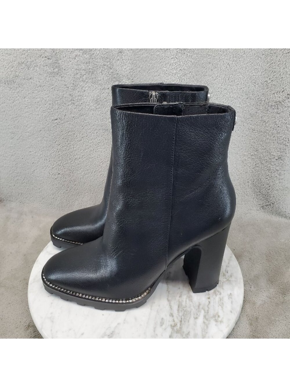 Karl Lagerfeld Shoes Womens Size 9 Peppy Black Leather Booties *Read*